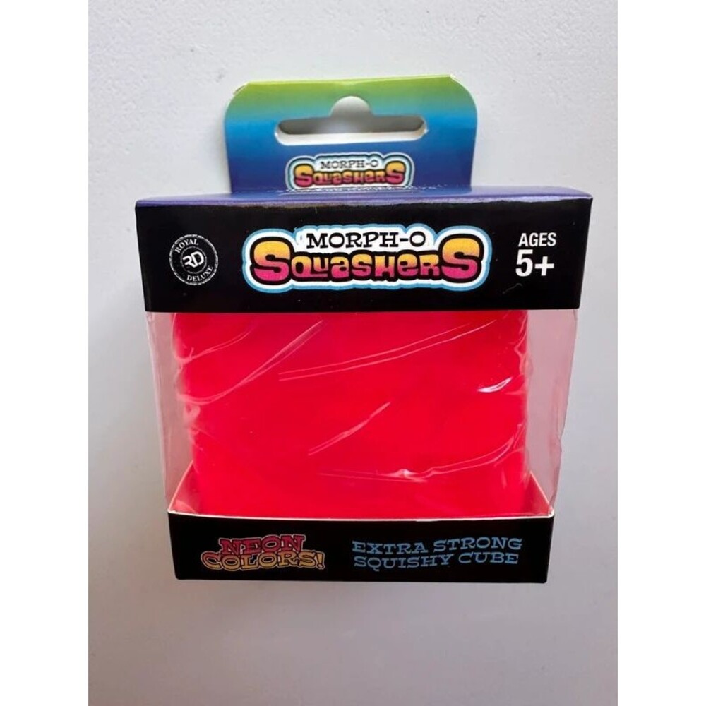 Morph-O Squashers Squishy Cube - Neon Pink Squeeze Stress Relief Toy